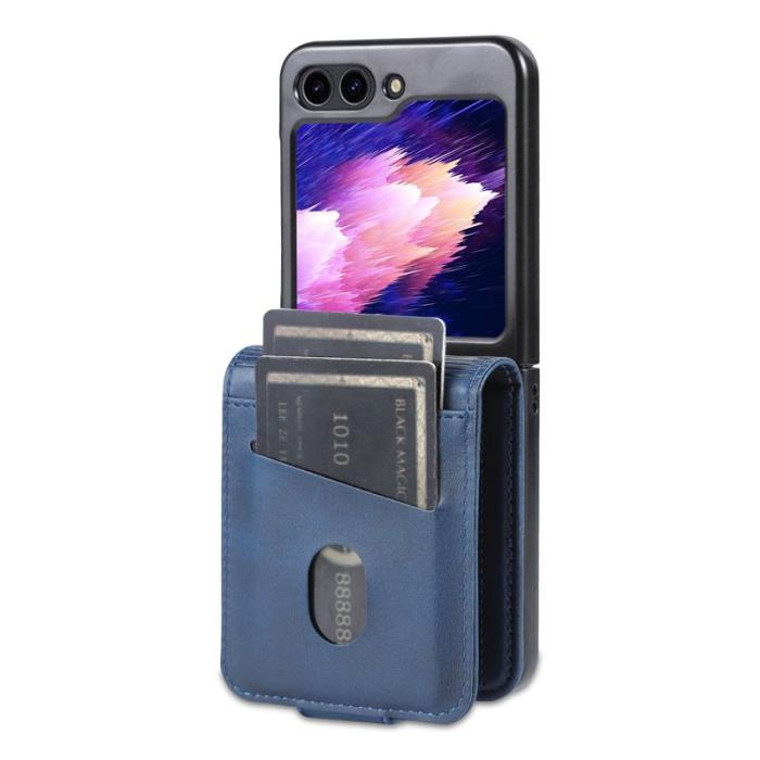 AZNS - AZNS Samsung Galaxy Z Flip5 Fodral Äkta läder - Blå