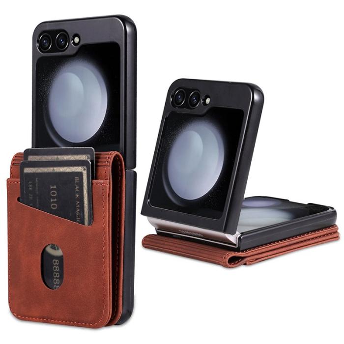 AZNS - AZNS Samsung Galaxy Z Flip5 Fodral Äkta läder - Brun