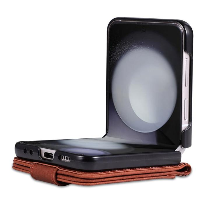 AZNS - AZNS Samsung Galaxy Z Flip5 Fodral Äkta läder - Brun
