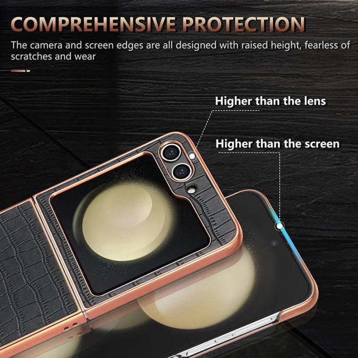 AZNS - AZNS Samsung Galaxy Z Flip5 Fodral Äkta läder - Grön