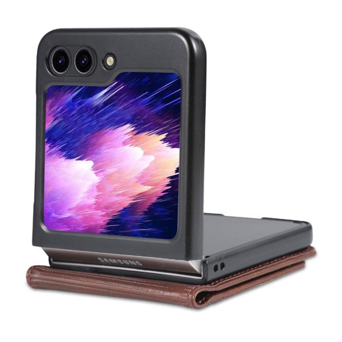 AZNS - AZNS Samsung Galaxy Z Flip5 Fodral Äkta läder - Kaffe
