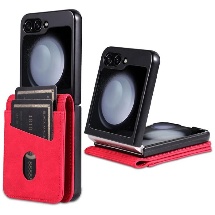 AZNS - AZNS Samsung Galaxy Z Flip5 Fodral Äkta läder - Röd