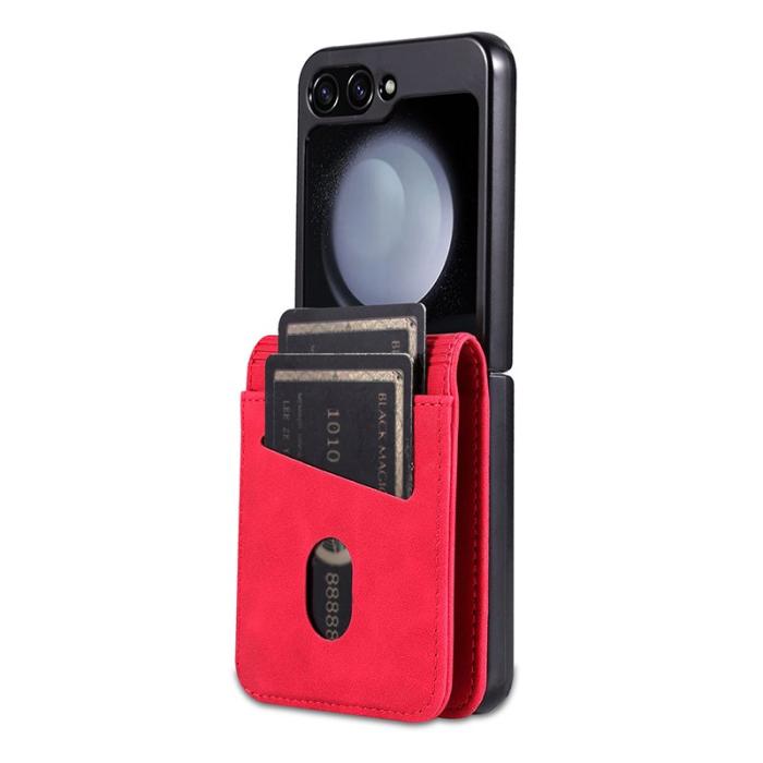 AZNS - AZNS Samsung Galaxy Z Flip5 Fodral Äkta läder - Röd