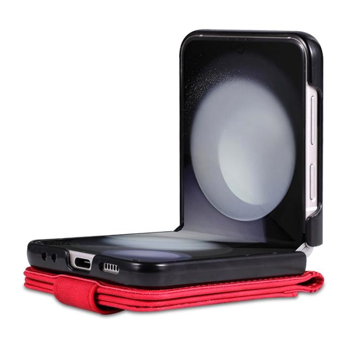 AZNS - AZNS Samsung Galaxy Z Flip5 Fodral Äkta läder - Röd