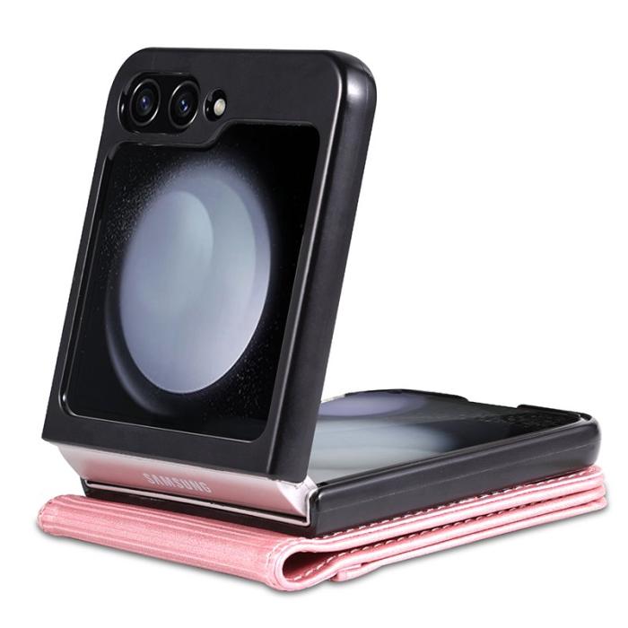 AZNS - AZNS Samsung Galaxy Z Flip5 Fodral Äkta läder - Roséguld