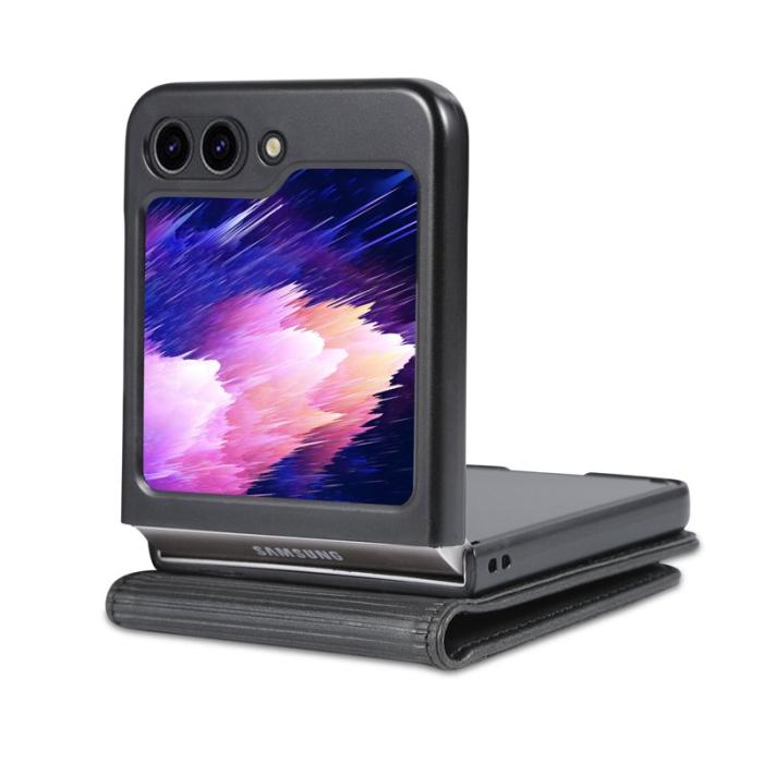 AZNS - AZNS Samsung Galaxy Z Flip5 Fodral Äkta läder - Svart