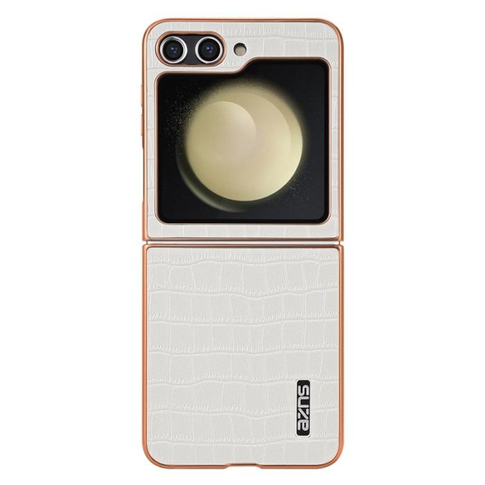 AZNS - AZNS Samsung Galaxy Z Flip5 Fodral Äkta läder - Vit
