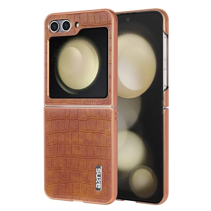AZNS - AZNS Samsung Galaxy Z Flip5 Fodral Crocodile PU+PC - Brun