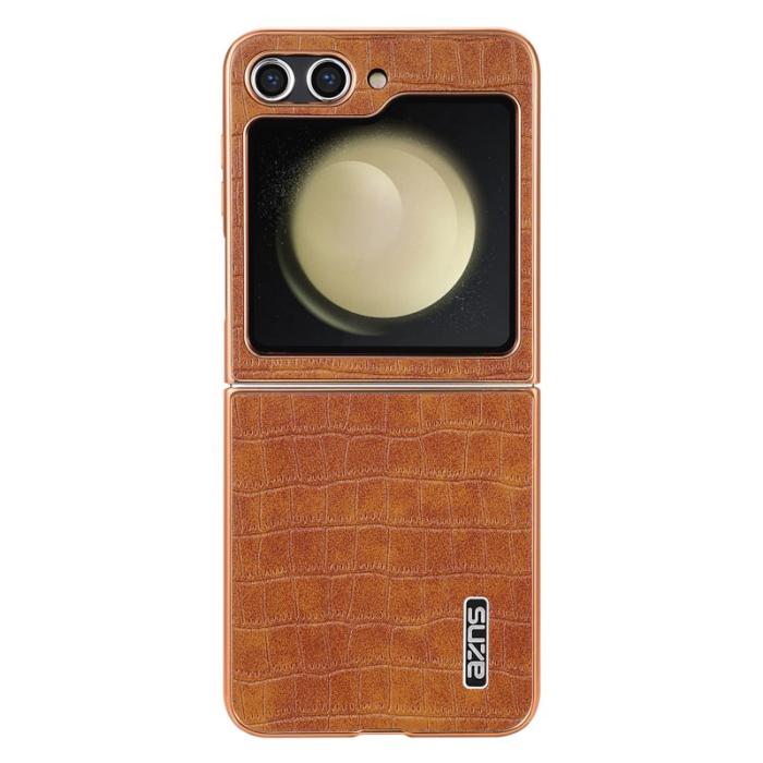 AZNS - AZNS Samsung Galaxy Z Flip5 Fodral Crocodile PU+PC - Brun