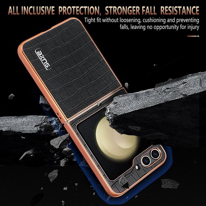 AZNS - AZNS Samsung Galaxy Z Flip5 Fodral Crocodile PU+PC - Brun