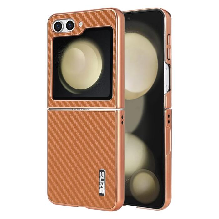 AZNS - AZNS Samsung Galaxy Z Flip5 Fodral - Electroplating PU+PC - Brun