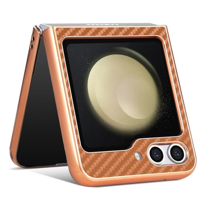 AZNS - AZNS Samsung Galaxy Z Flip5 Fodral - Electroplating PU+PC - Brun
