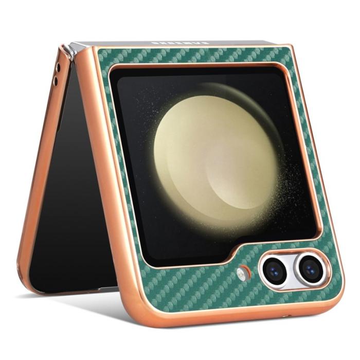 AZNS - AZNS Samsung Galaxy Z Flip5 Fodral - Electroplating PU+PC - Grön