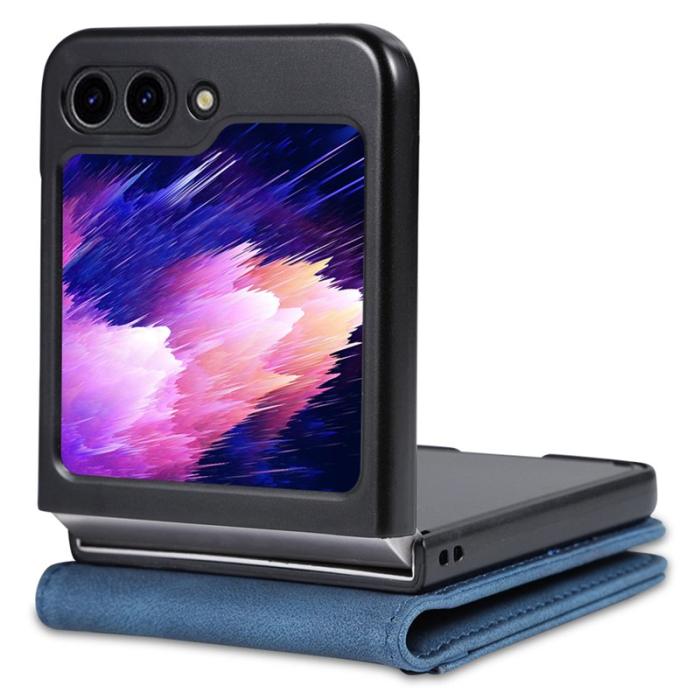 AZNS - AZNS Samsung Galaxy Z Flip5 Fodral PU Läder - Blå