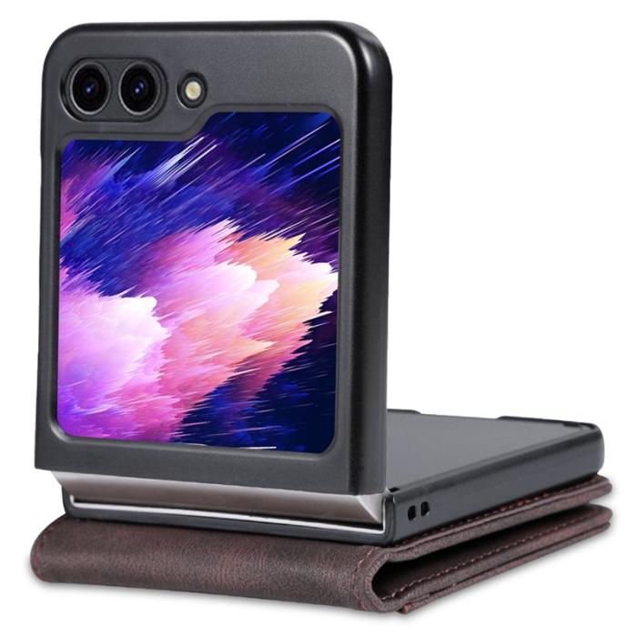 AZNS - AZNS Samsung Galaxy Z Flip5 Fodral PU Läder - Brun