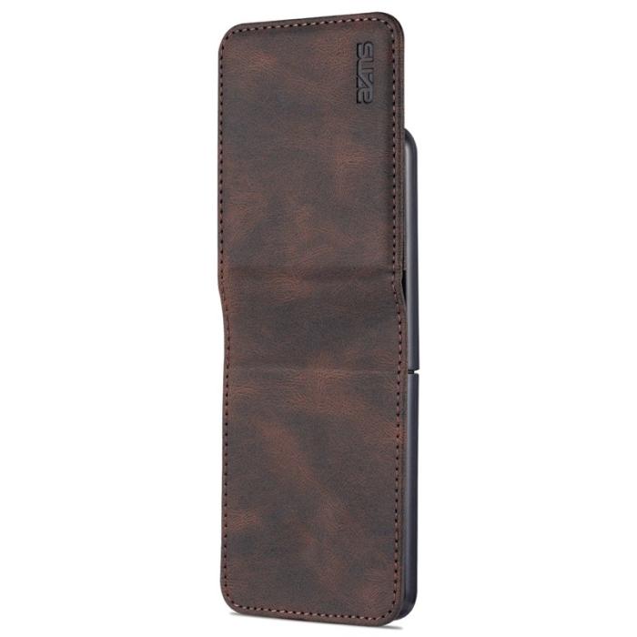 AZNS - AZNS Samsung Galaxy Z Flip5 Fodral PU Läder - Brun