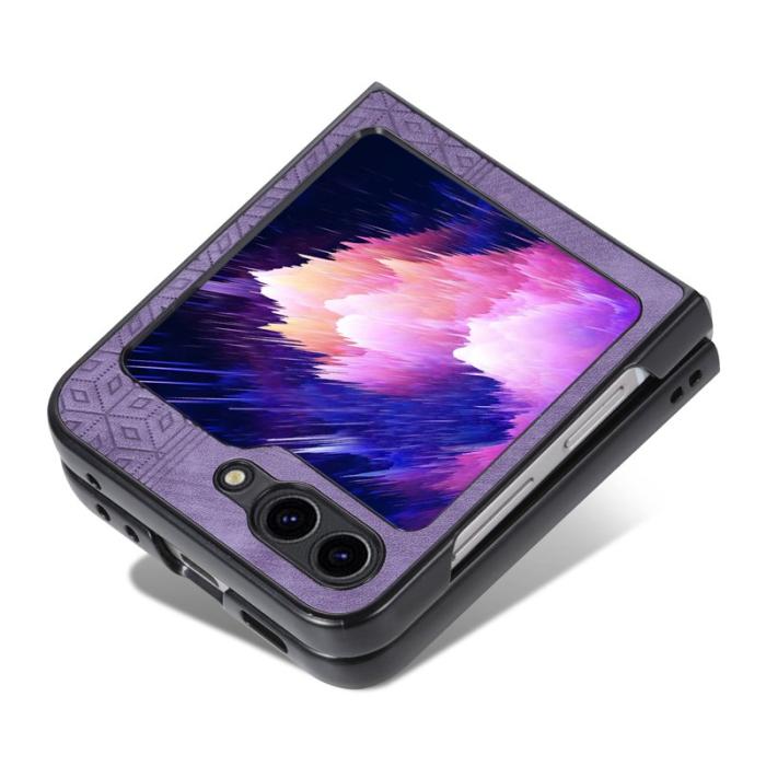 AZNS - AZNS Samsung Galaxy Z Flip5 Fodral PU Läder - Lila