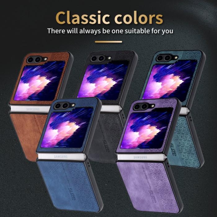 AZNS - AZNS Samsung Galaxy Z Flip5 Fodral PU Läder - Lila