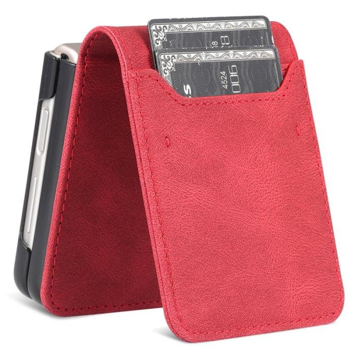 AZNS - AZNS Samsung Galaxy Z Flip5 Fodral PU Läder - Röd