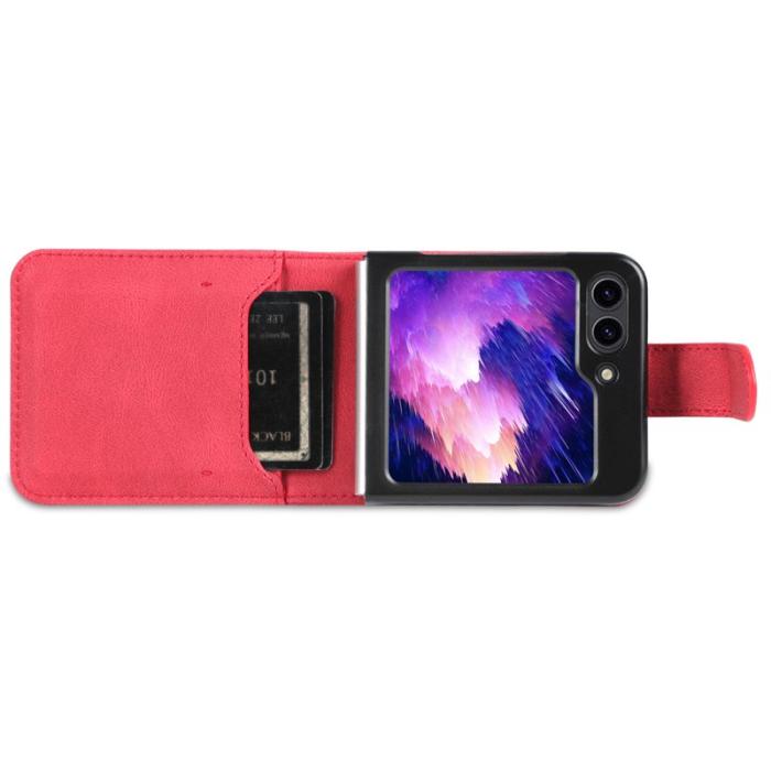 AZNS - AZNS Samsung Galaxy Z Flip5 Fodral PU Läder - Röd