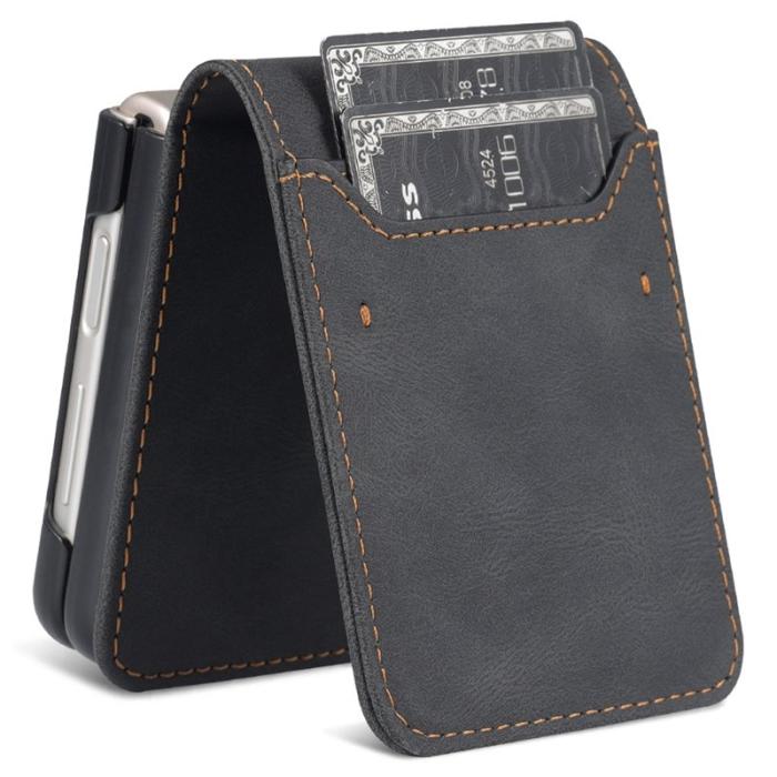 AZNS - AZNS Samsung Galaxy Z Flip5 Fodral PU Läder - Svart