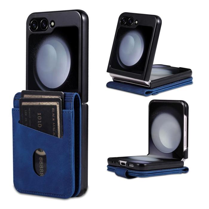 AZNS - AZNS Samsung Galaxy Z Flip7 FE Fodral Äkta läder - Blå