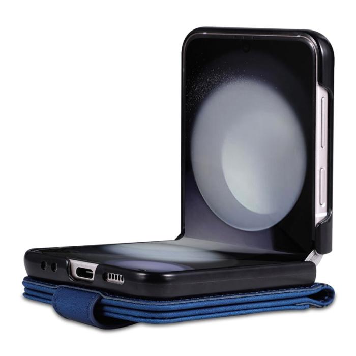 AZNS - AZNS Samsung Galaxy Z Flip7 FE Fodral Äkta läder - Blå