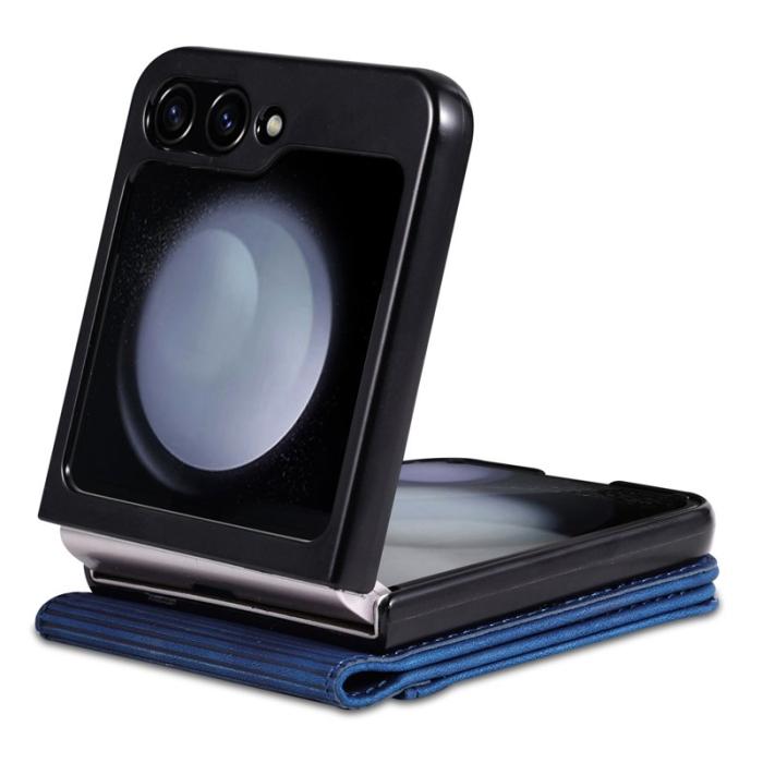AZNS - AZNS Samsung Galaxy Z Flip7 FE Fodral Äkta läder - Blå
