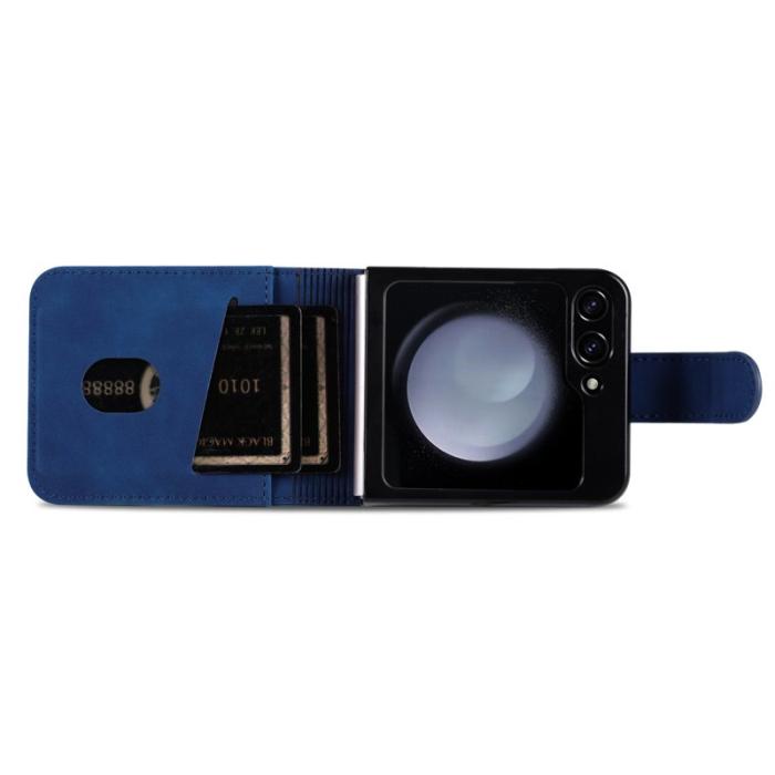 AZNS - AZNS Samsung Galaxy Z Flip7 FE Fodral Äkta läder - Blå