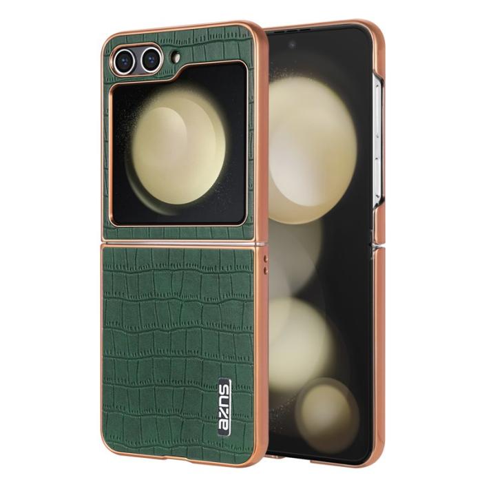 AZNS - AZNS Samsung Galaxy Z Flip7 FE Fodral Äkta läder - Grön