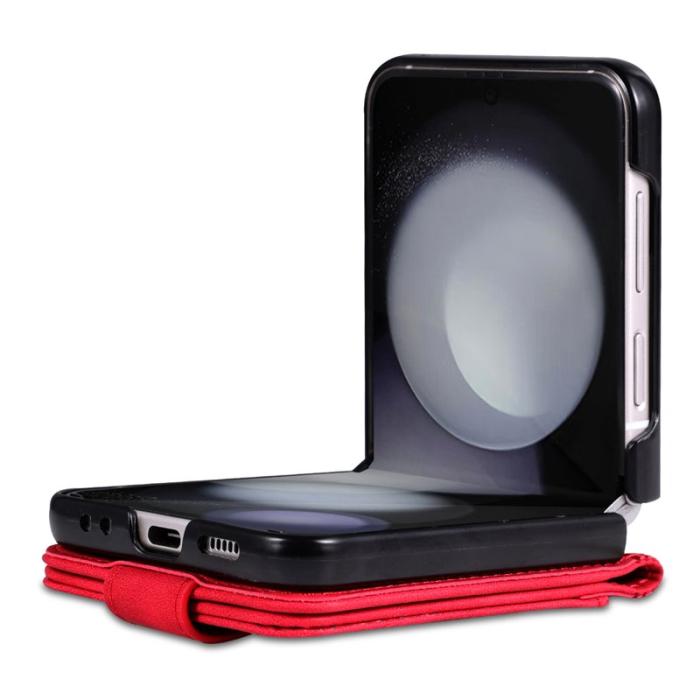 AZNS - AZNS Samsung Galaxy Z Flip7 FE Fodral Äkta läder - Röd