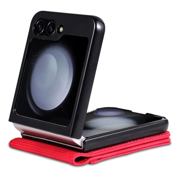 AZNS - AZNS Samsung Galaxy Z Flip7 FE Fodral Äkta läder - Röd