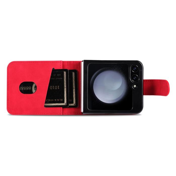 AZNS - AZNS Samsung Galaxy Z Flip7 FE Fodral Äkta läder - Röd