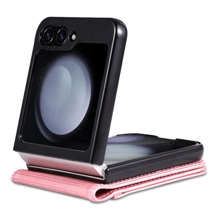 AZNS - AZNS Samsung Galaxy Z Flip7 FE Fodral Äkta läder - Roséguld