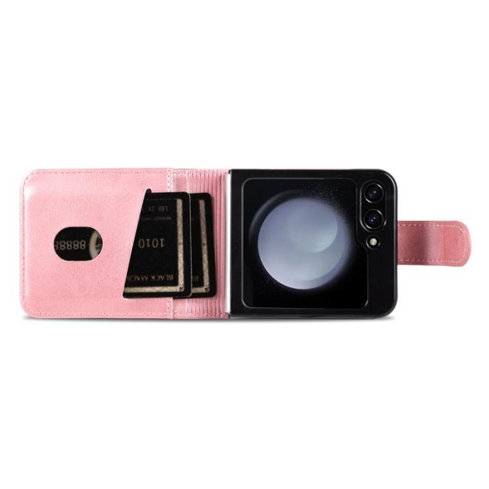 AZNS - AZNS Samsung Galaxy Z Flip7 FE Fodral Äkta läder - Roséguld