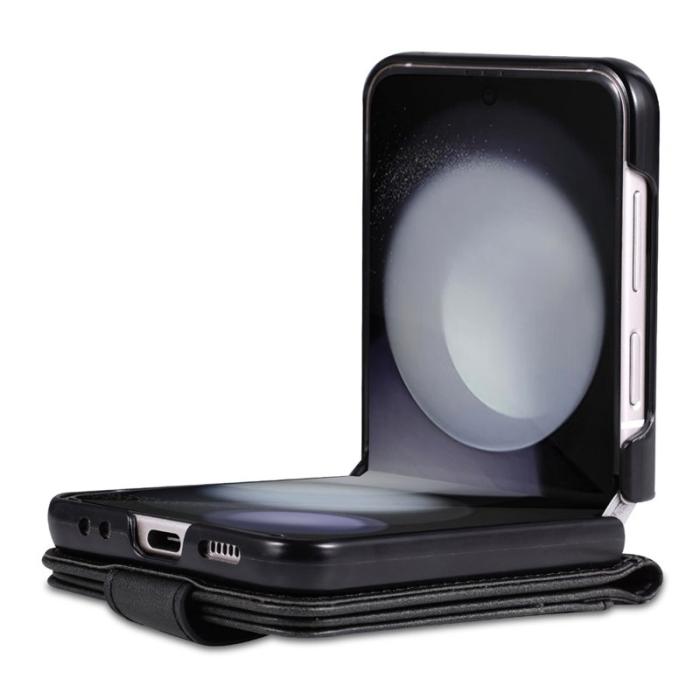 AZNS - AZNS Samsung Galaxy Z Flip7 FE Fodral Äkta läder - Svart