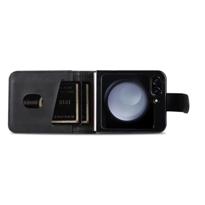 AZNS - AZNS Samsung Galaxy Z Flip7 FE Fodral Äkta läder - Svart