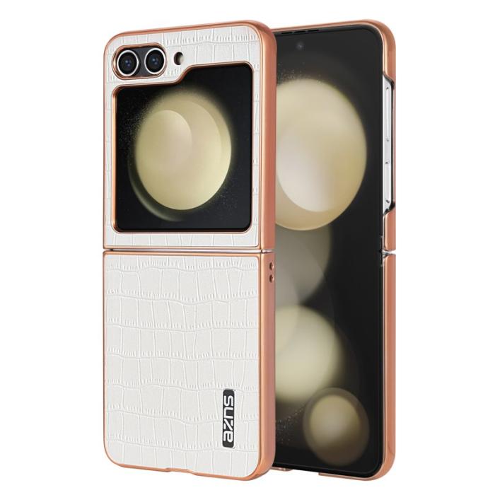 AZNS - AZNS Samsung Galaxy Z Flip7 FE Fodral Äkta läder - Vit