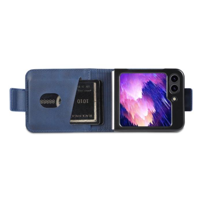 AZNS - AZNS Samsung Galaxy Z Flip7 FE Fodral Card Holder PU Läder - Blå