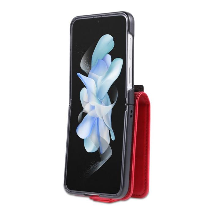 AZNS - AZNS Samsung Galaxy Z Flip7 FE Fodral Card Holder PU Läder - Röd