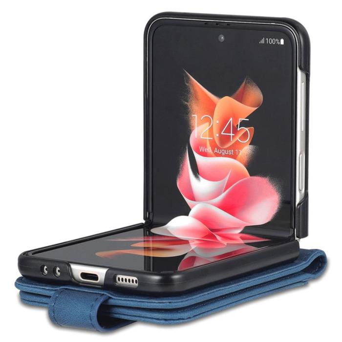AZNS - AZNS Samsung Galaxy Z Flip7 FE Fodral PU Läder - Blå