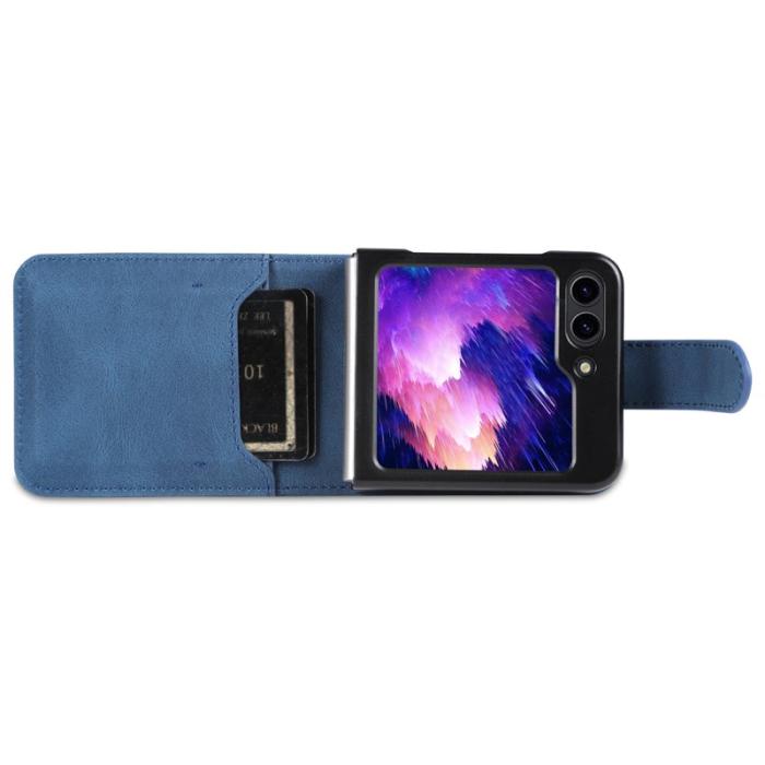 AZNS - AZNS Samsung Galaxy Z Flip7 FE Fodral PU Läder - Blå