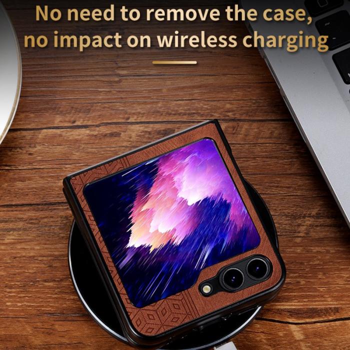 AZNS - AZNS Samsung Galaxy Z Flip7 FE Fodral PU Läder - Lila