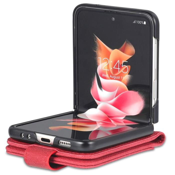 AZNS - AZNS Samsung Galaxy Z Flip7 FE Fodral PU Läder - Röd
