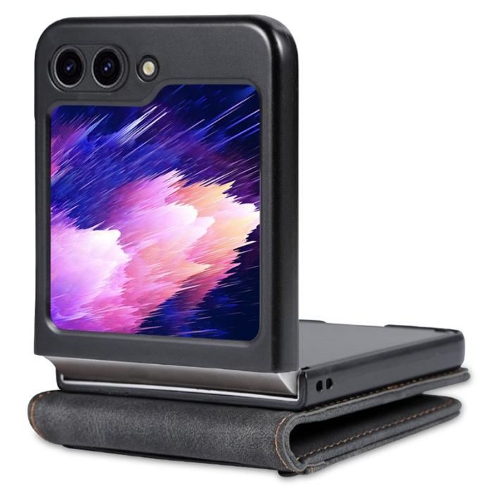 AZNS - AZNS Samsung Galaxy Z Flip7 FE Fodral PU Läder - Svart