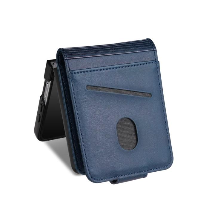 AZNS - AZNS Samsung Galaxy Z Flip7 Fodral Card Holder Äkta läder - Blå