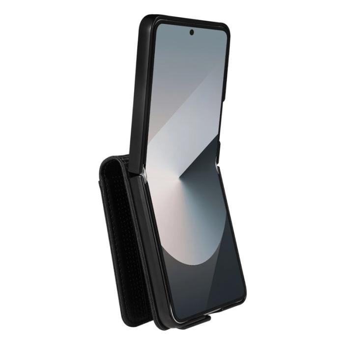 AZNS - AZNS Samsung Galaxy Z Flip7 Fodral Card Holder Äkta läder - Svart