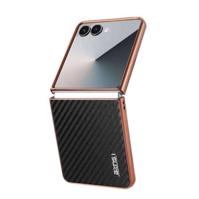 AZNS - AZNS Samsung Galaxy Z Flip7 Fodral - Electroplating Carbon Fiber - Svart