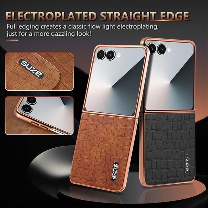 AZNS - AZNS Samsung Galaxy Z Flip7 Fodral Electroplating PU + PC - Grön