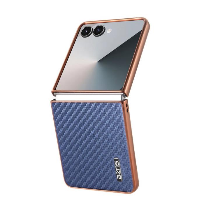 AZNS - AZNS Samsung Galaxy Z Flip7 Fodral Electroplating PU+PC - Blå